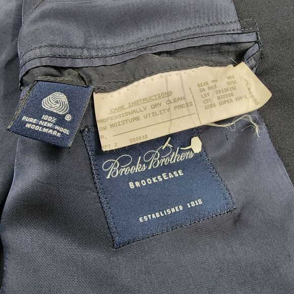 Vintage Brooks Brothers Blazer Mens 44R Black Woolmark Super 100s Union Made USA - Picture 16 of 16